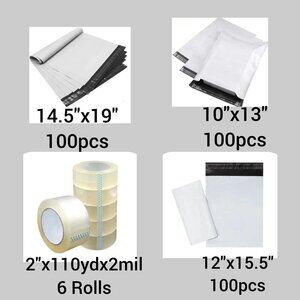 Clothing Mailer Set – 300 Poly Bags + 6 Tapes – eBay & Poshmark Shipping Lot